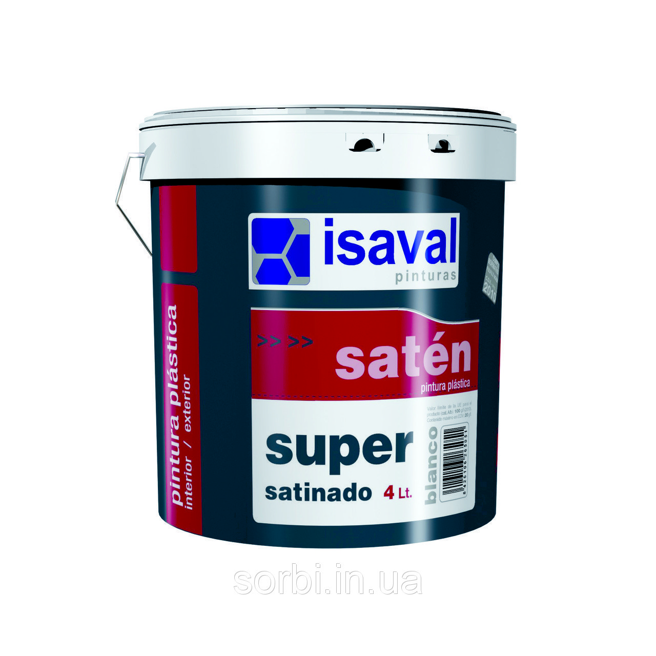 Акриловая краска для обоев и рельефных поверхностей Сатинадо Супер, с шелковистым блеском ISAVAL 1л до 15м2
